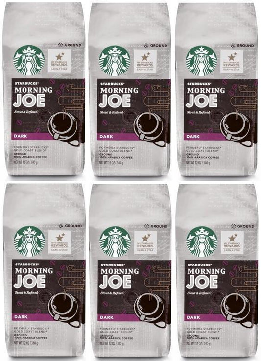 6 PACK Starbucks Coffee Morning Joe Ground Coffee 12oz EA Best Before April 2020
