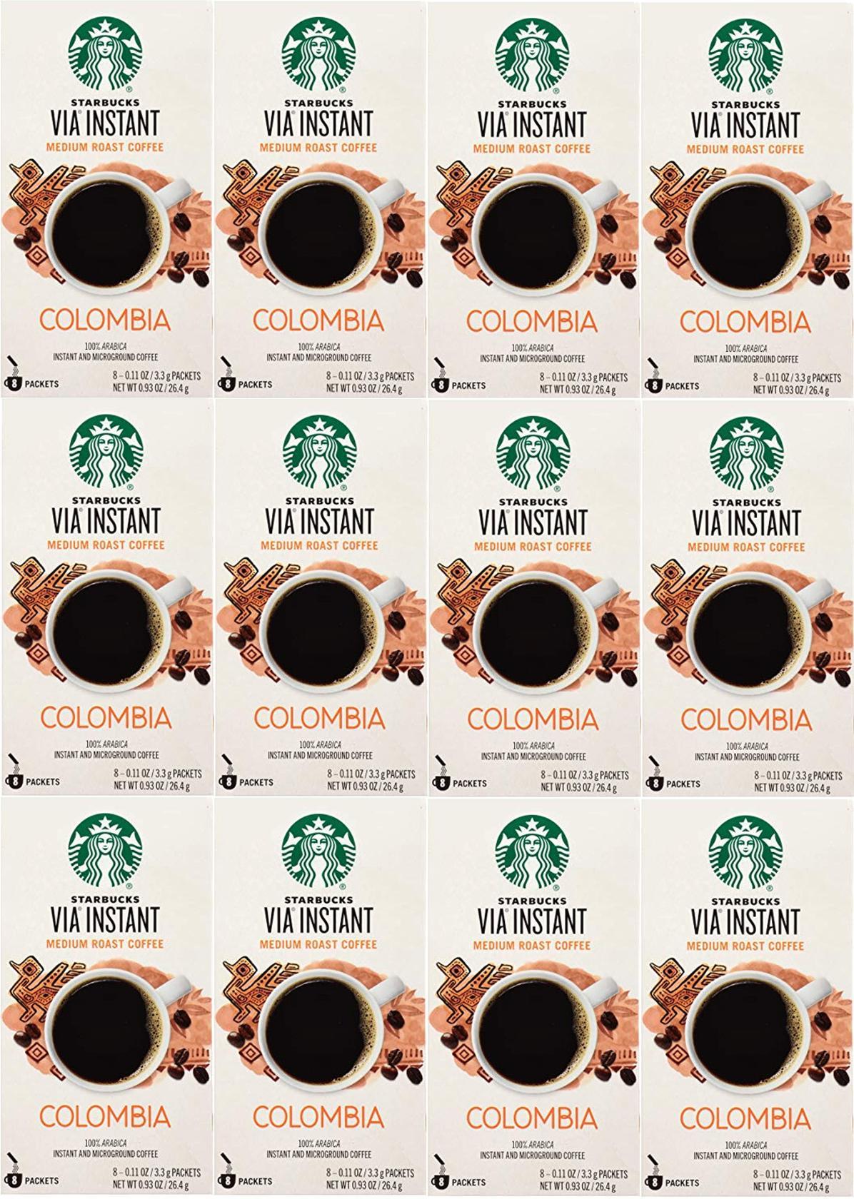 96 Count Starbucks VIA Colombia Coffee Best Before September 2020