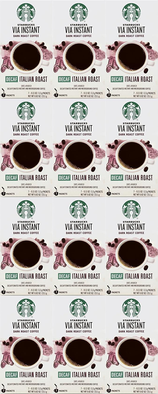 84 COUNT Starbucks VIA Instant Coffee Decaf Italian Roast Best By September 2020