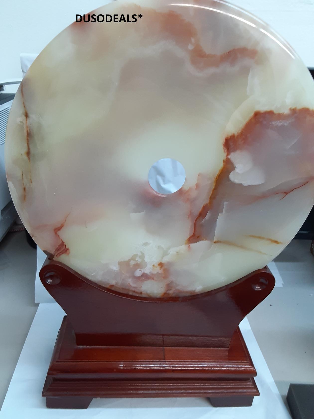 Decorative Onyx Marble Desk  Ornament With Bronze Wood Stand *BEST OFFER