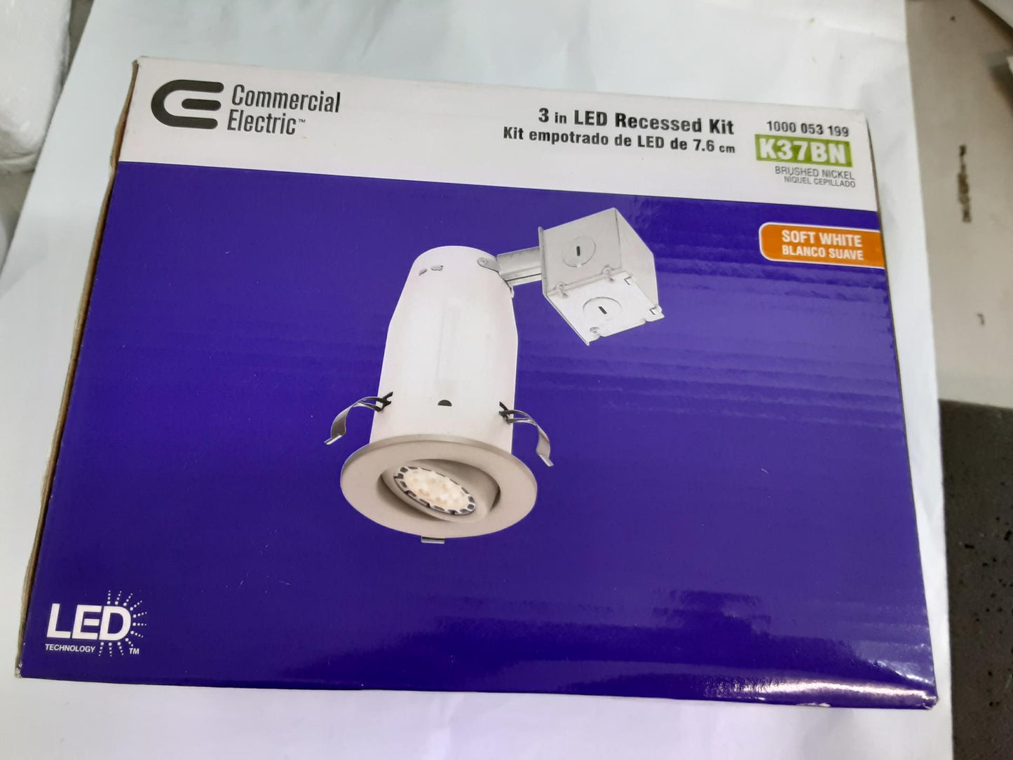 Commercial Electric LED Recessed Kit 3" - K37BN, Brushed Nickel-  ONE