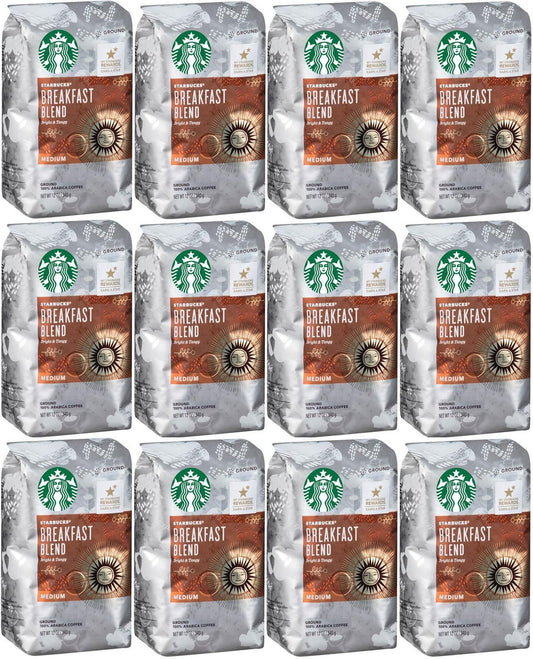 12 PACK Starbucks Breakfast Blend Ground Coffee 12 OZ Best Before November 2020