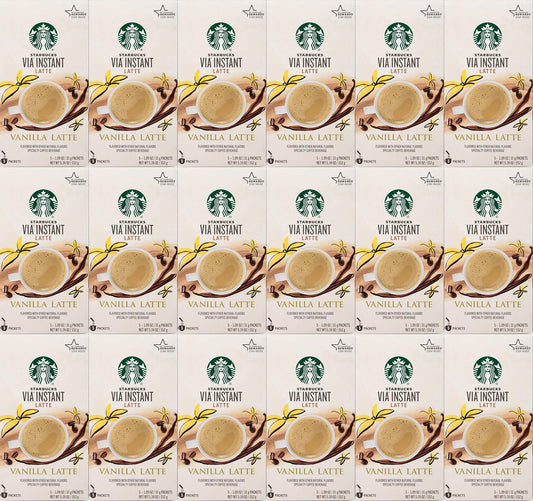 90 COUNT Starbucks VIA Instant Latte Vanilla BBD 1/2021 HUGE LOT !!!