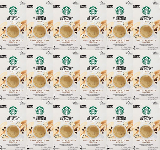 90 COUNT Starbucks Via White Chocolate Mocha Latte Flavor BBD 1/21 HUGE LOT !!!