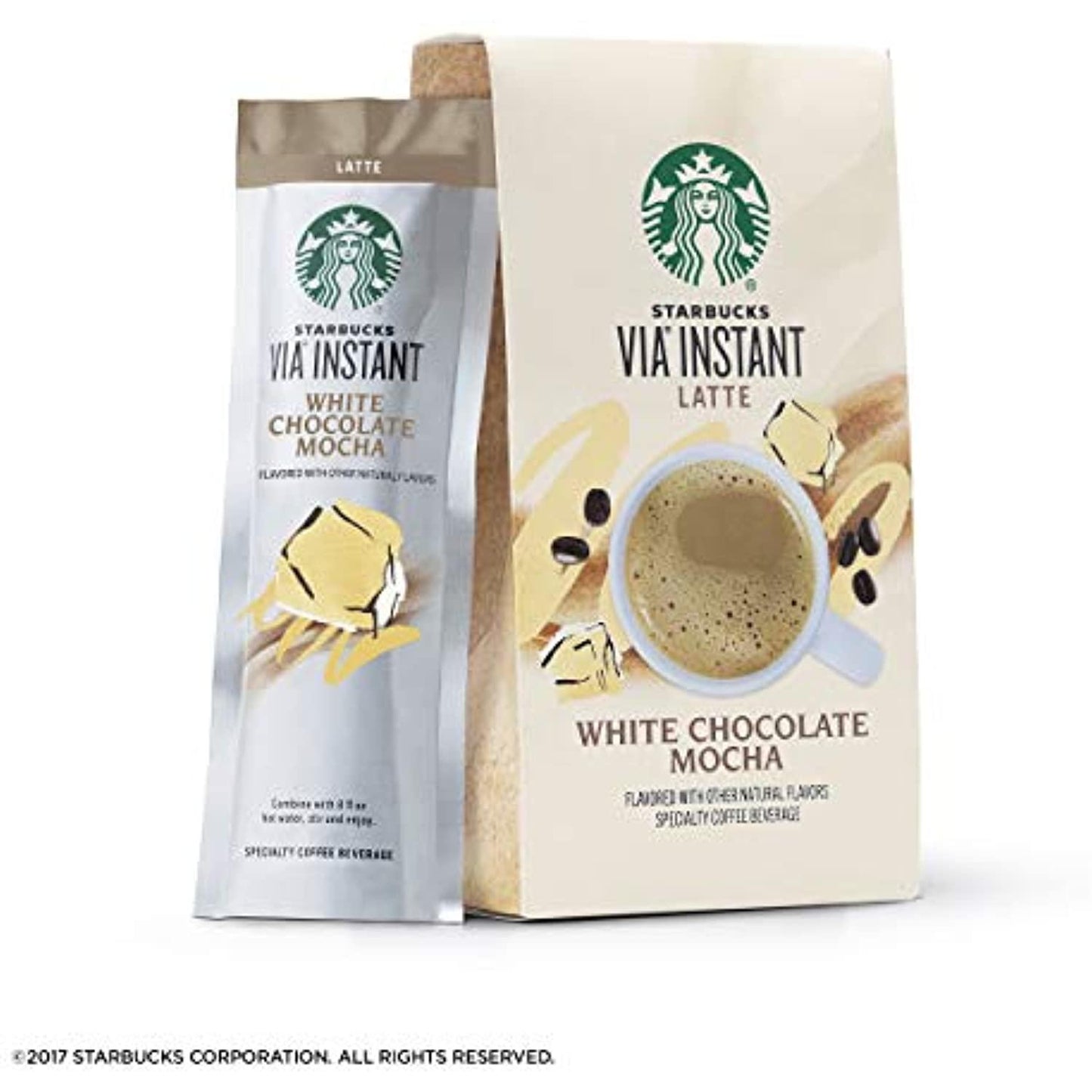 90 COUNT Starbucks Via White Chocolate Mocha Latte Flavor BBD 1/21 HUGE LOT !!!