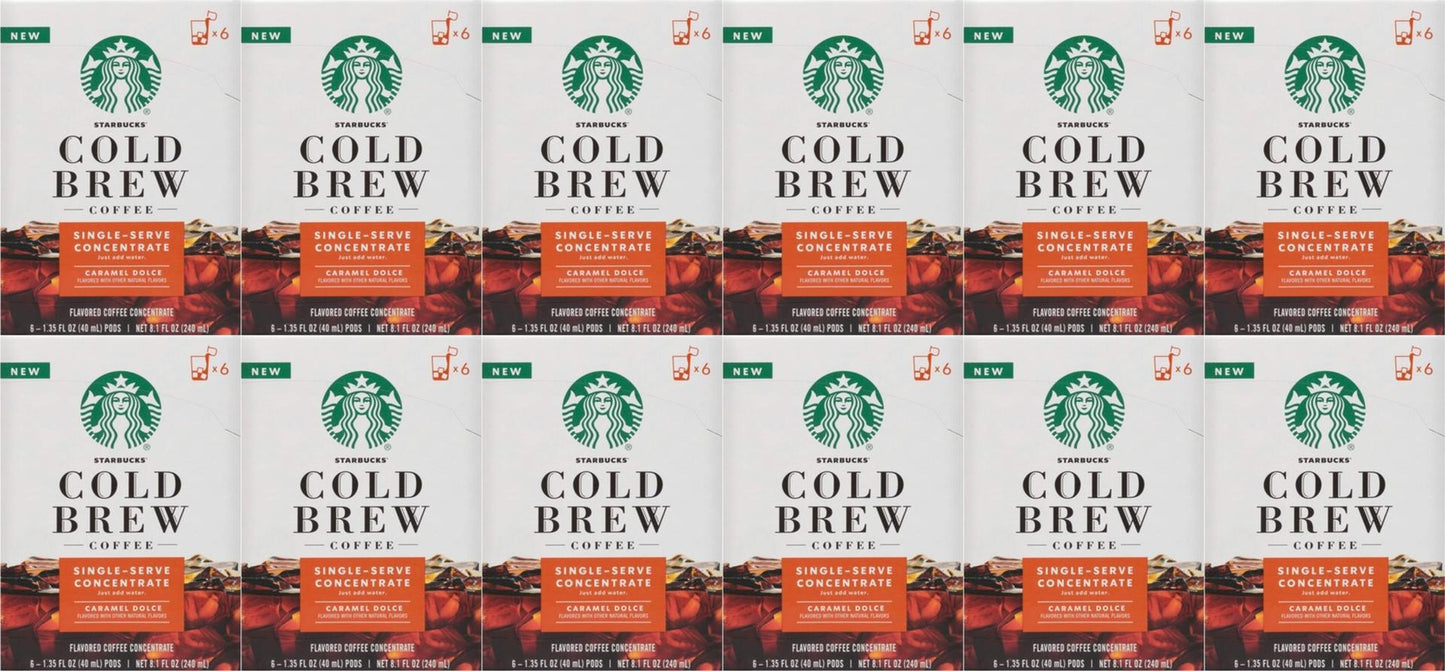 72 Pods Starbucks Cold Brew Single-Serve Coffee Concentrate Pods Best By 11/2020