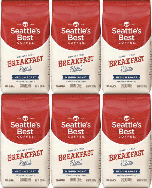 6 Pack Seattle's Best Breakfast Blend Ground Coffee 12oz Each Best Before 2/2021