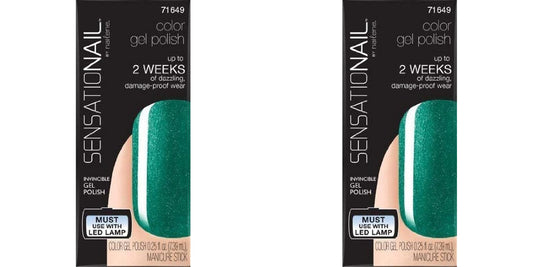 Sensationail Color Gel Polish, 71649, Rock My Emerald, LOT OF TWO, NEW