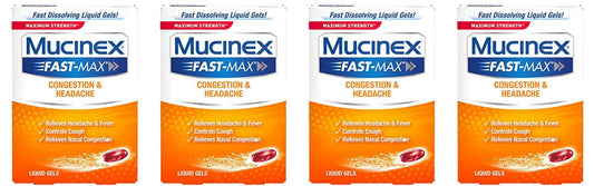 4 pack Mucinex Fast-Max Max Strength (16ct) EXP 12/2021