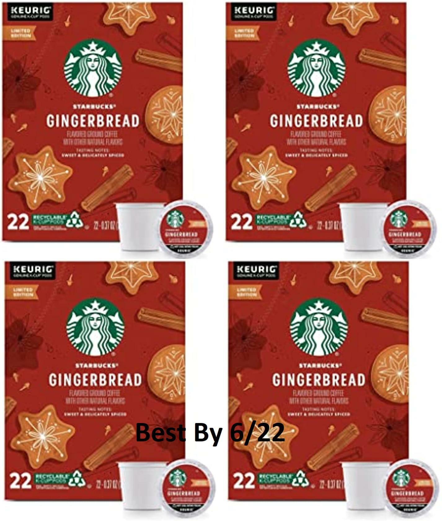88 COUNT Starbucks Gingerbread Coffee K Cups Pods READ DESCRIPTION