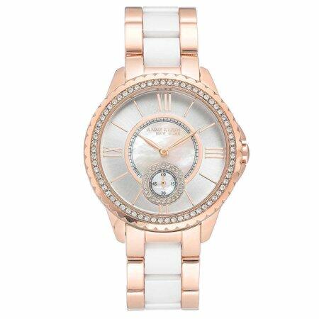 ANNE KLEIN 12/2310RGWT WOMEN S TWO-TONE SWAROVSKI CRYSTAL WATCH NO BOX