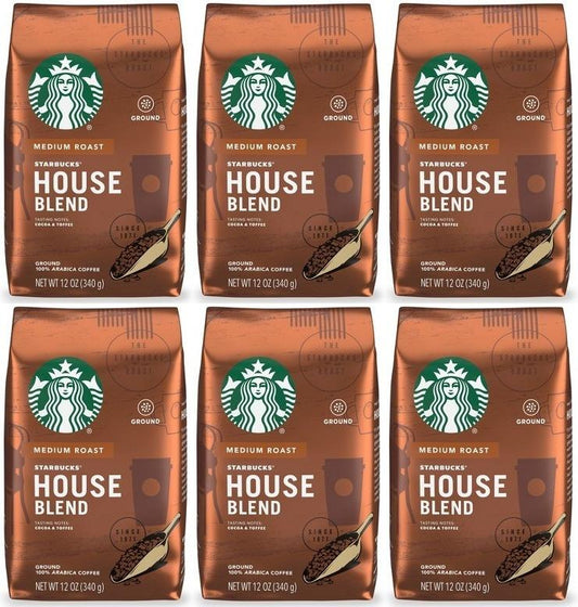 6 PACK Starbucks House Blend Ground Coffee 12oz each Best Before 2/2021