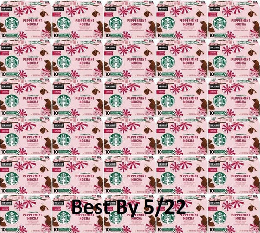 300 COUNT STARBUCKS Peppermint Mocha Coffee for Keurig K Cups READ DESCRIPTION