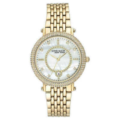 Anne Klein York Women's Crystal Gold Tone Watch 12/2312 NO BOX